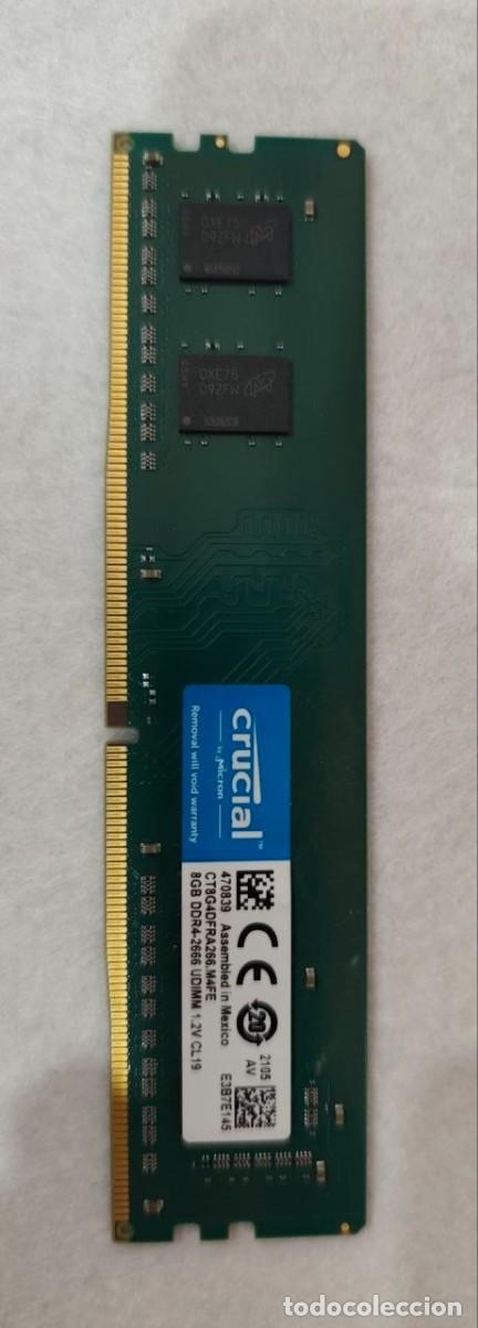 Segunda mano: Memoria RAM Crucial 8GB DDR4 2666MHz PC4-2666 UDIMM Sobremesa