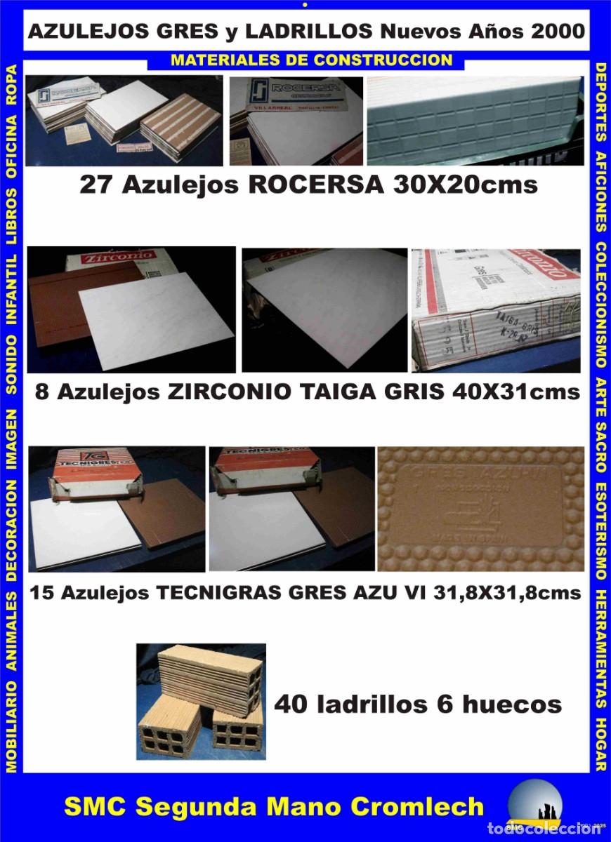 Segunda mano: 50 AZULEJOS Y 40 LADRILLOS NUEVOS proceden de excedentes de Alicatado ba&ntilde;o y cocina en los a&ntilde;os 2000