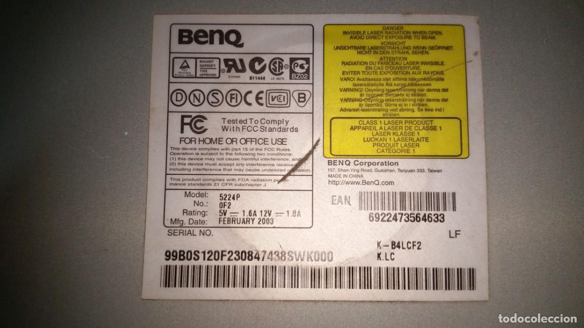 Segunda mano: Unidad Grabadora de CD&acute;s Marca: BenQ - Foto 4