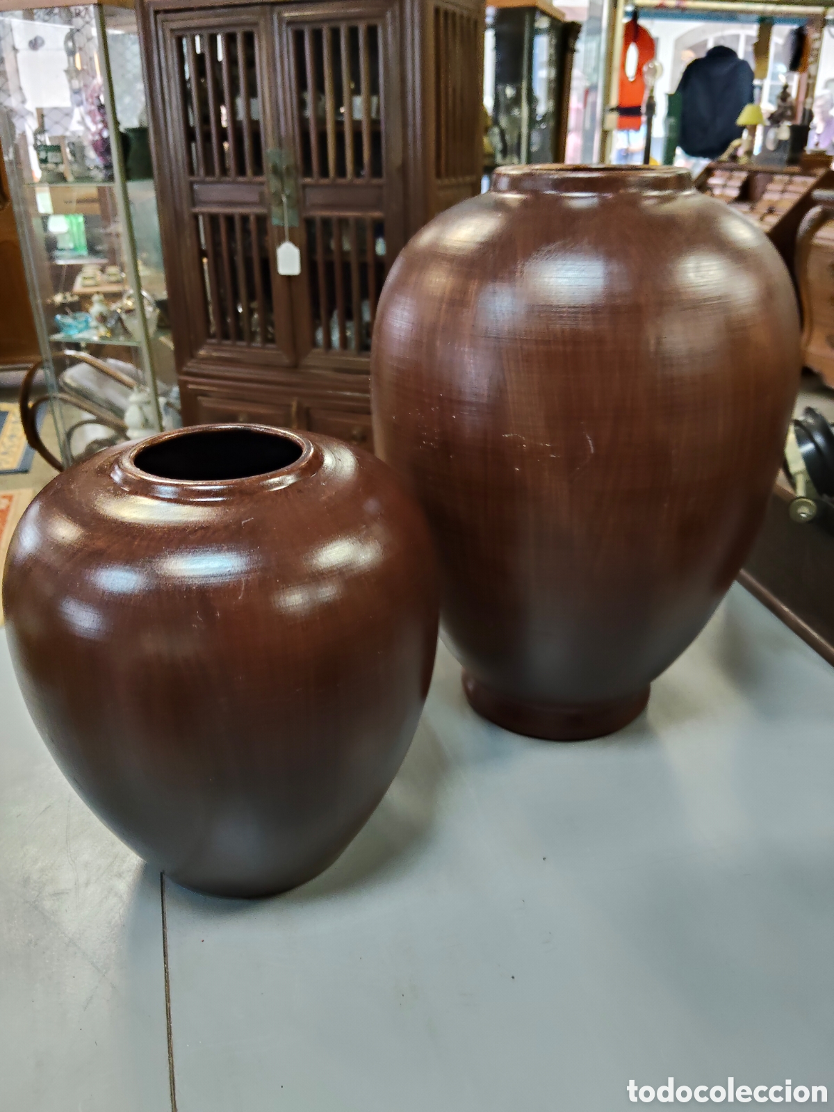 Segunda mano: Pareja tibor de madera