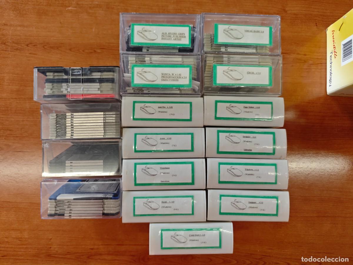 Segunda mano: lote de programas en discos de 3,5 en sus cajas, grabados, leer interior PC ordenador software