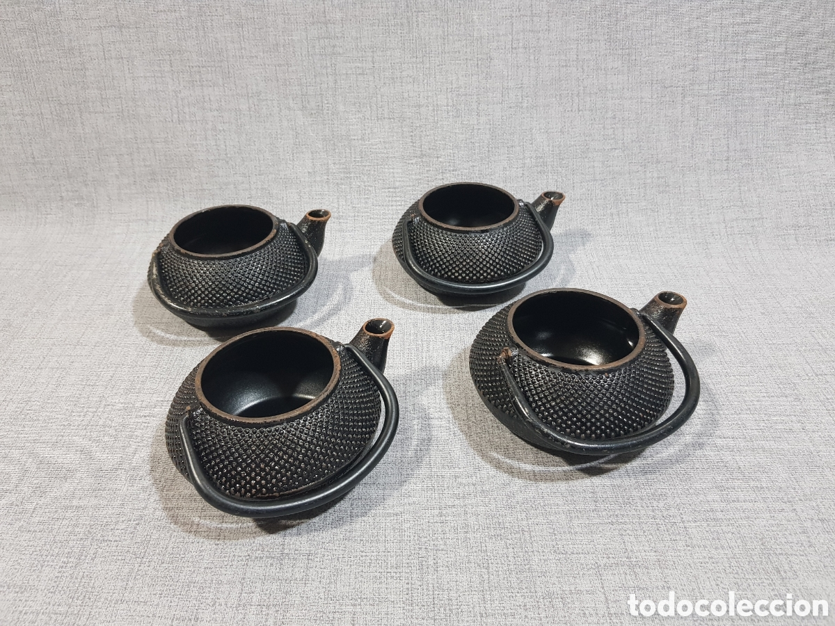 Segunda mano: LOTE 4 TETERAS COLOR NEGRO HIERRO FUNDIDO MARCA IBILI.