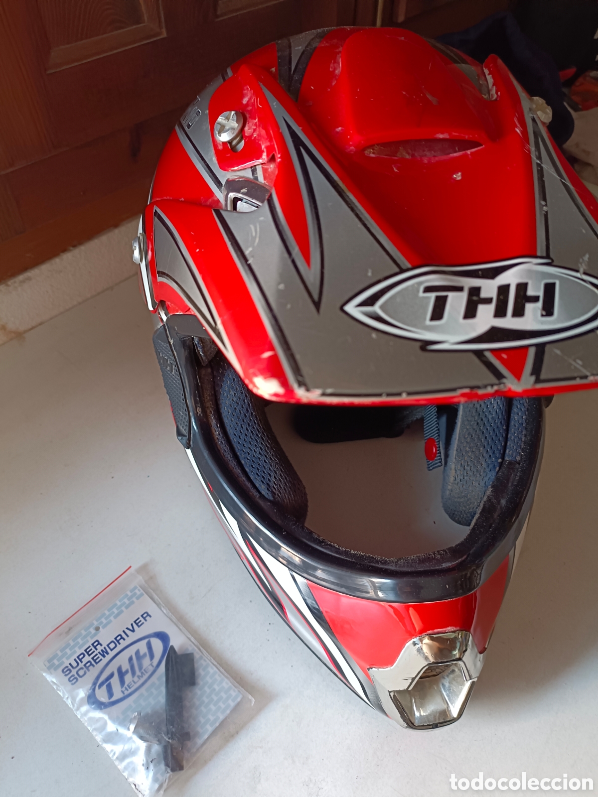 Segunda mano: Casco de motocross talla L y gafas - Foto 2