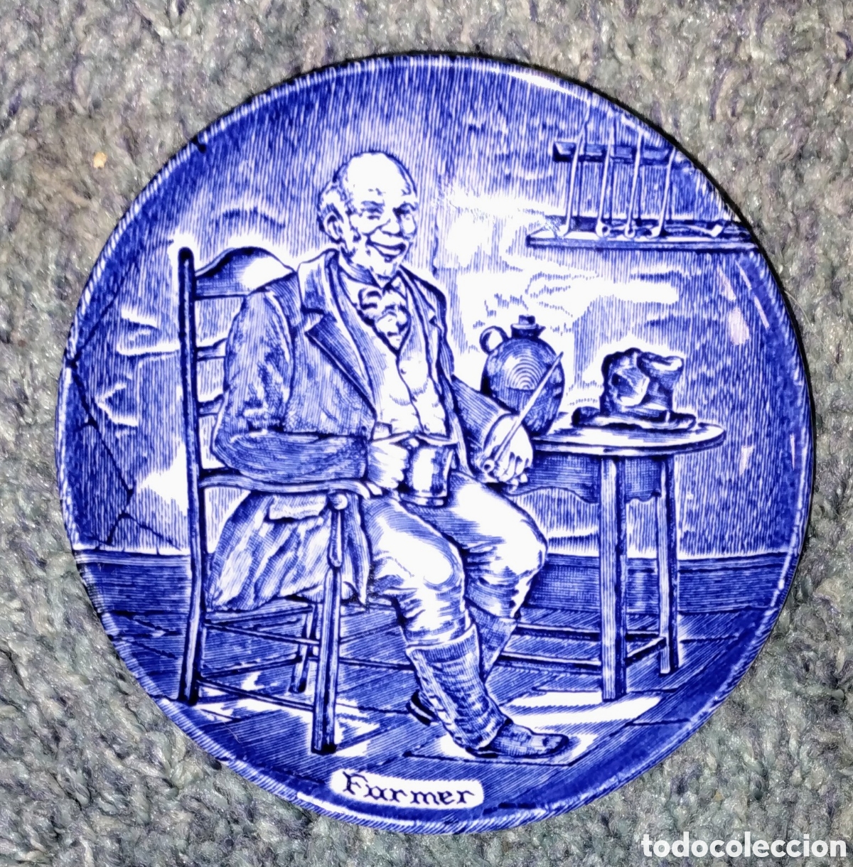 D'Occasion: PLATO VINTAGE DE CER&Aacute;MICA INGLESA 1835 de 10'50 cms de di&aacute;metro BUEN ESTADO muy pocas se&ntilde;ales de uso