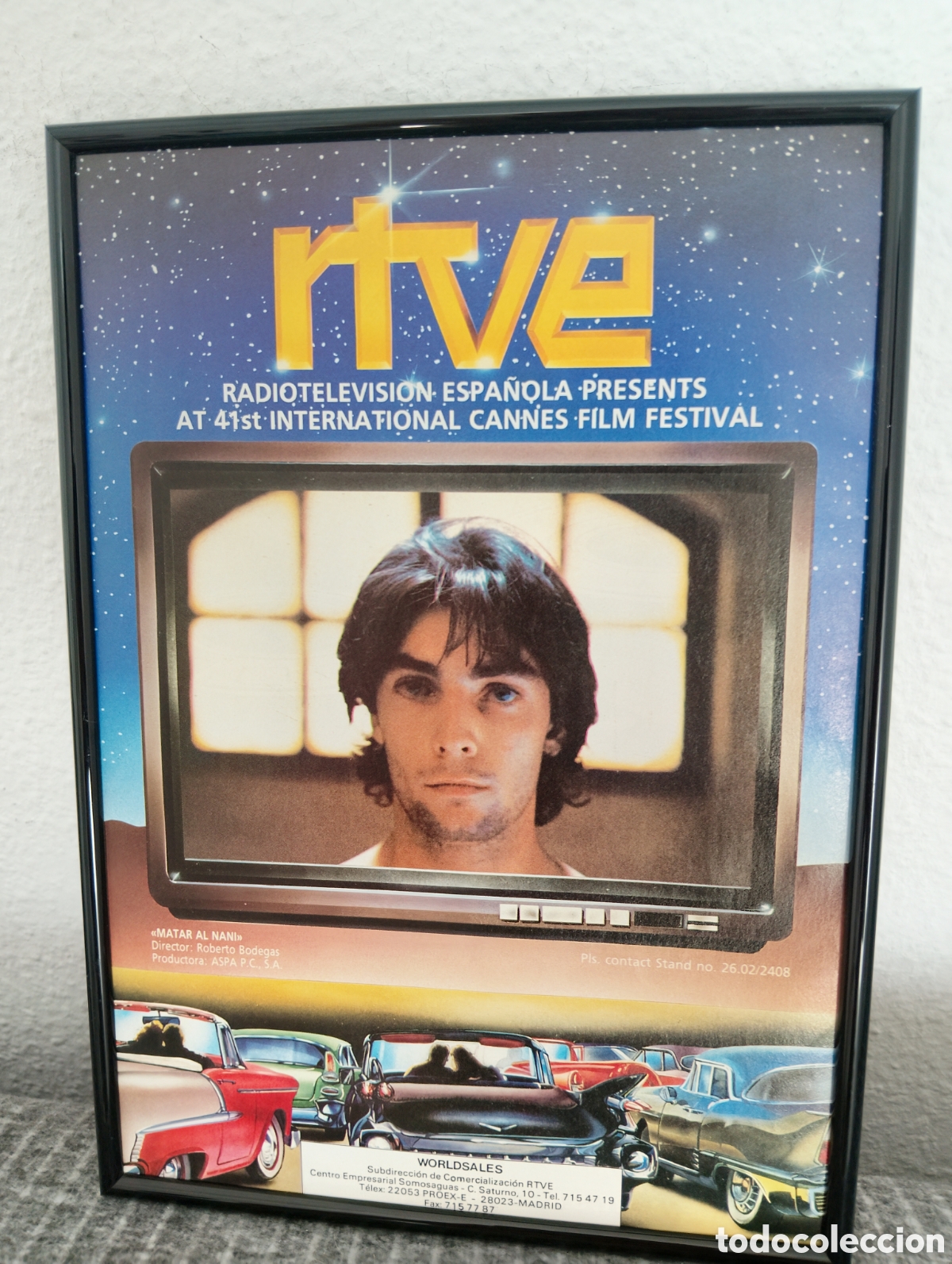Segunda mano: RTVE Cannes film festival anuncio original vintage con marco incluido