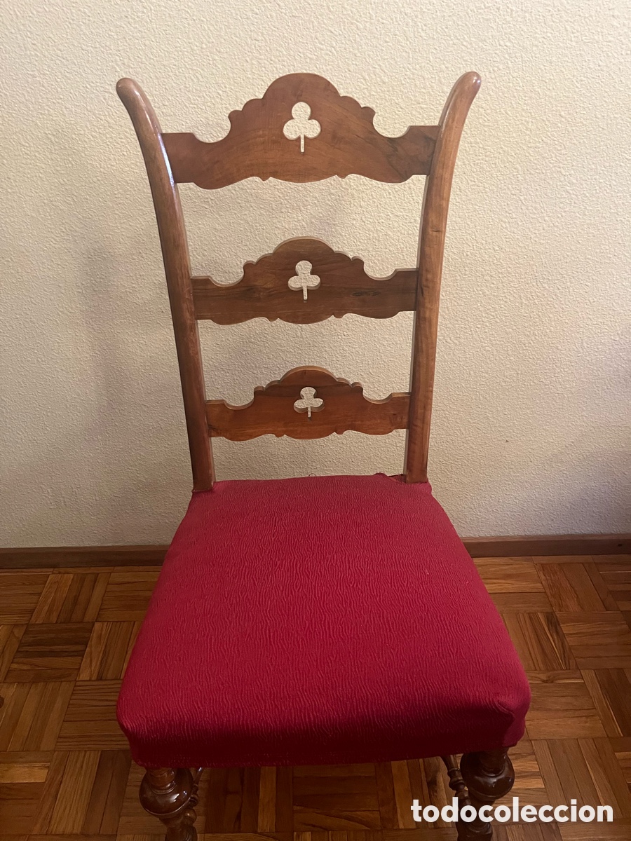 Segunda mano: 6 sillas de comedor de nogal macizo, perfecto estado