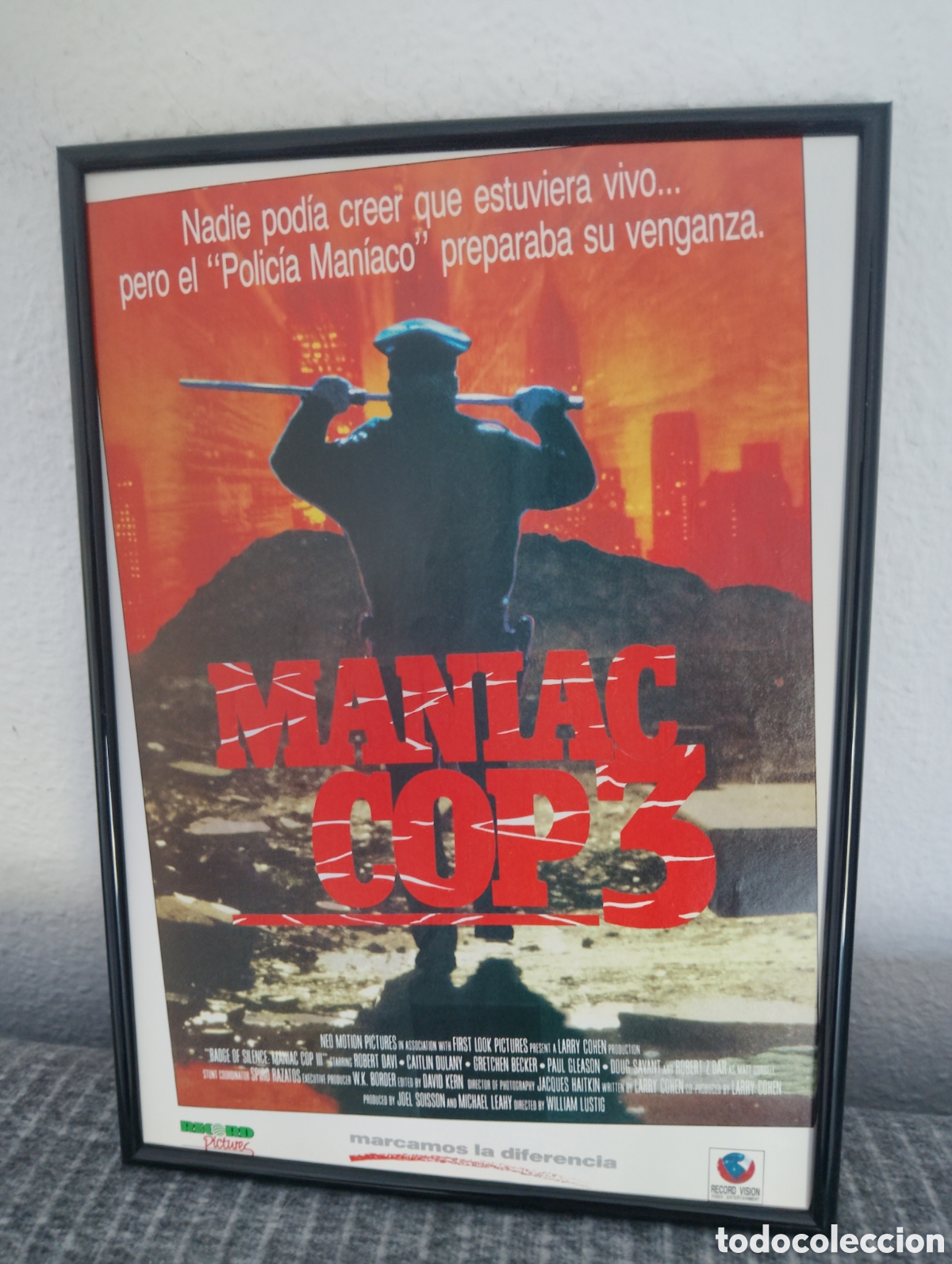 Segunda mano: Maniac Cop 3 anuncio original vintage a&ntilde;os 90 con marco incluido