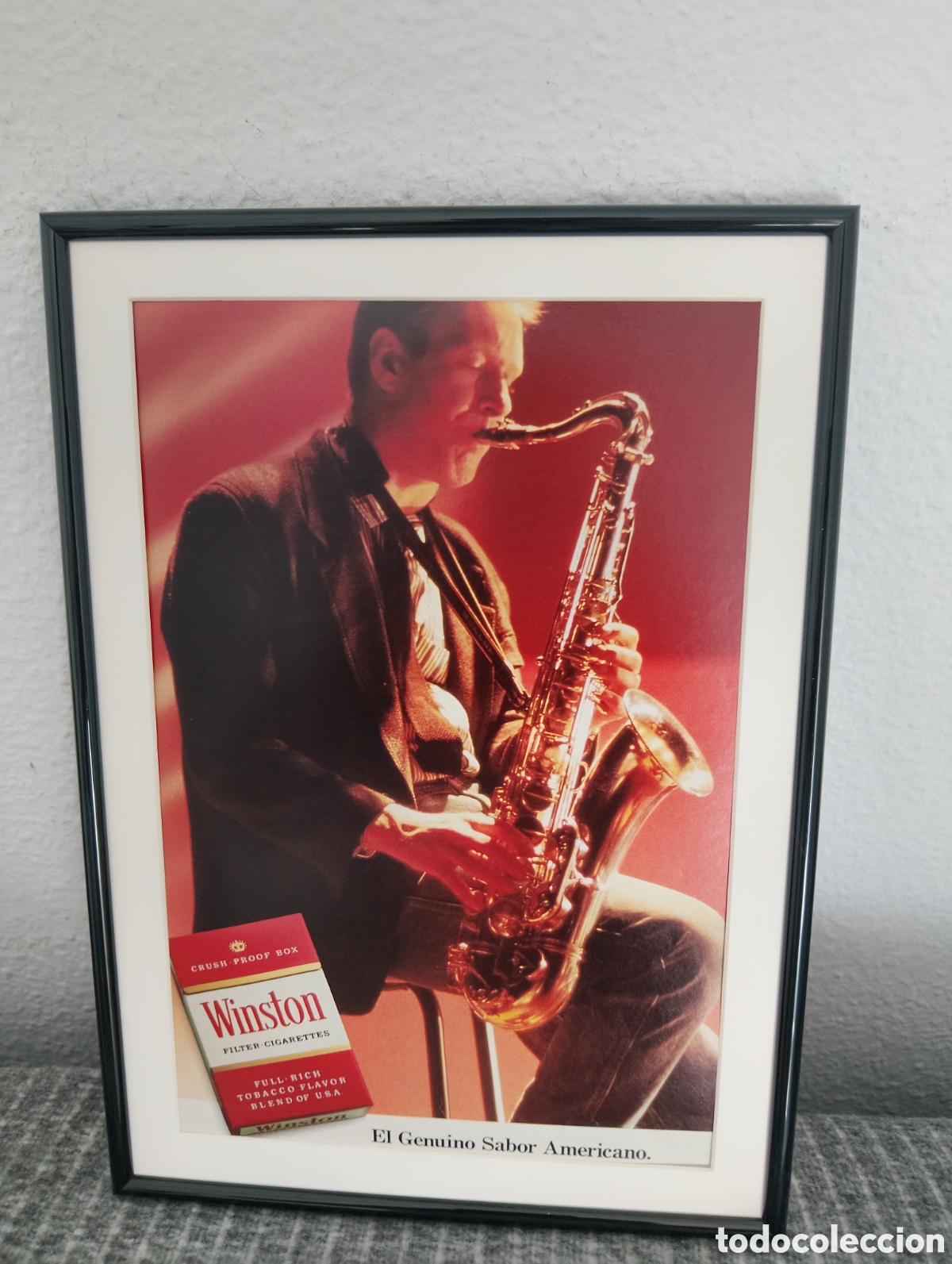 Segunda mano: Winston cigarrillos saxo anuncio original vintage a&ntilde;os 90 con marco incluido
