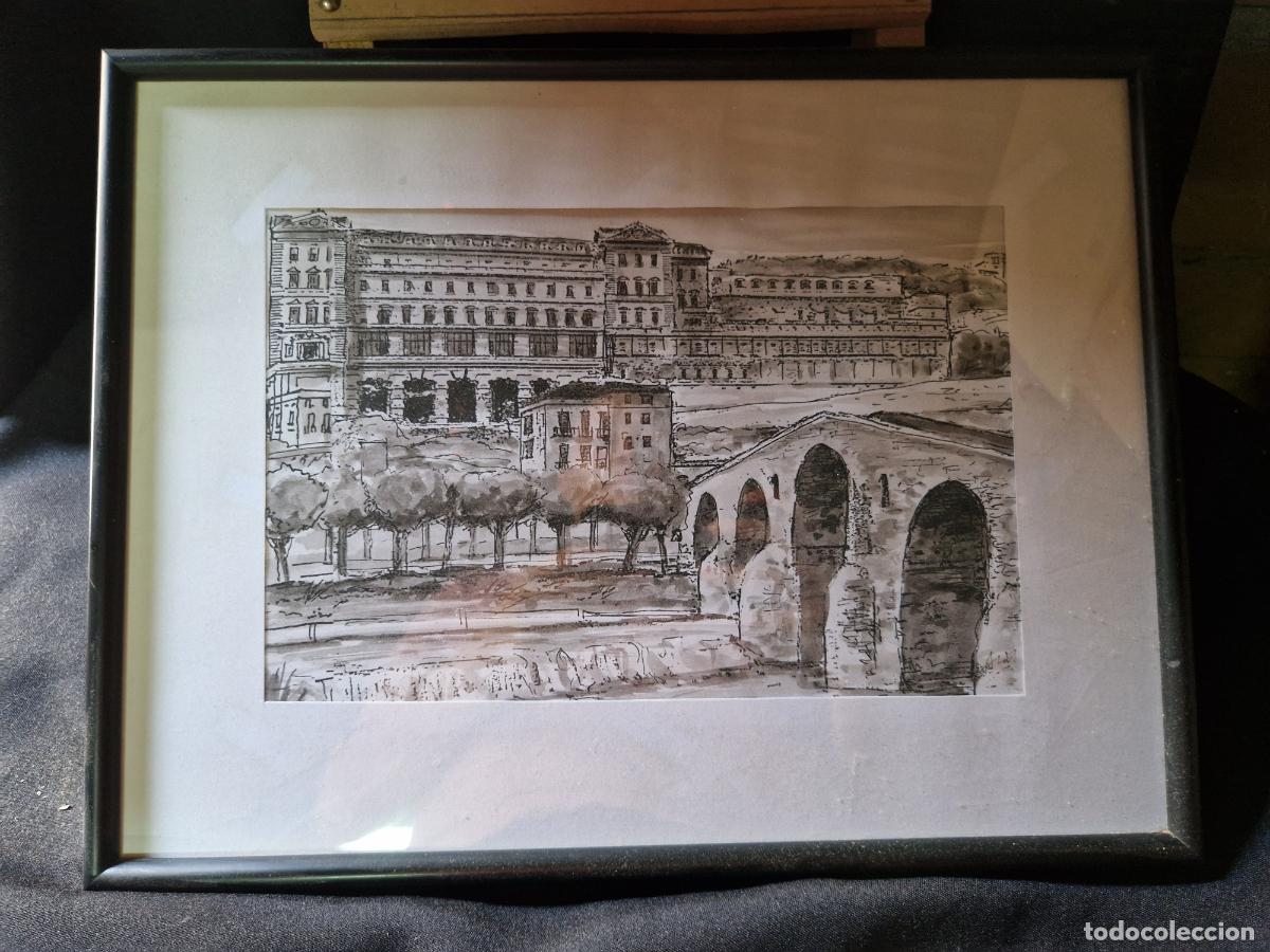 Segunda mano: BONITO CUADRO. CATEDRAL DE SANTA CECILIA Y PUENTE VIEJO. MEIDA 40*30