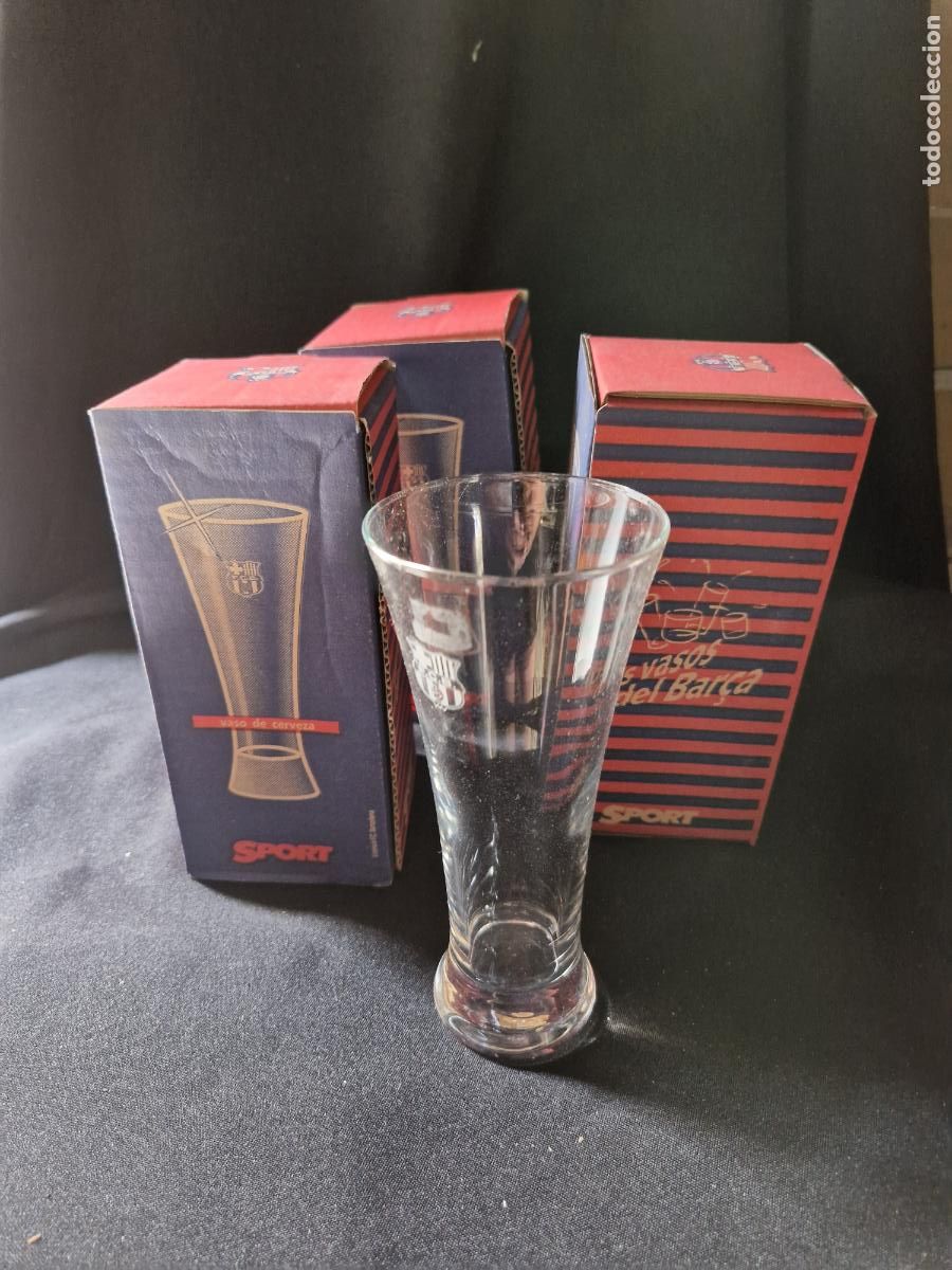 Segunda mano: 3 BONITAS COPAS CERVECERAS. FUTBOL CLIB BARCELONA. MEDIDA 8*8