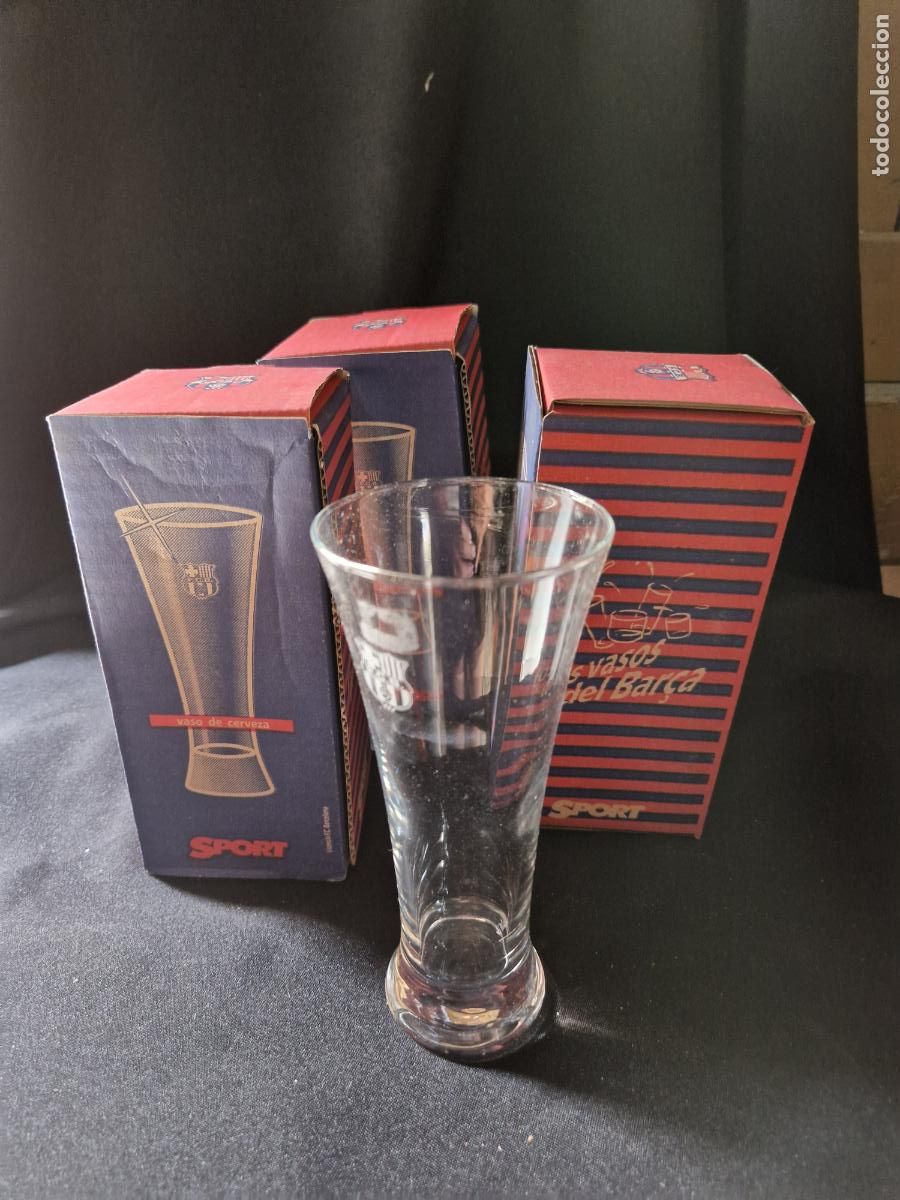 Segunda mano: 3 BONITAS COPAS CERVECERAS. FUTBOL CLIB BARCELONA. MEDIDA 8*8
