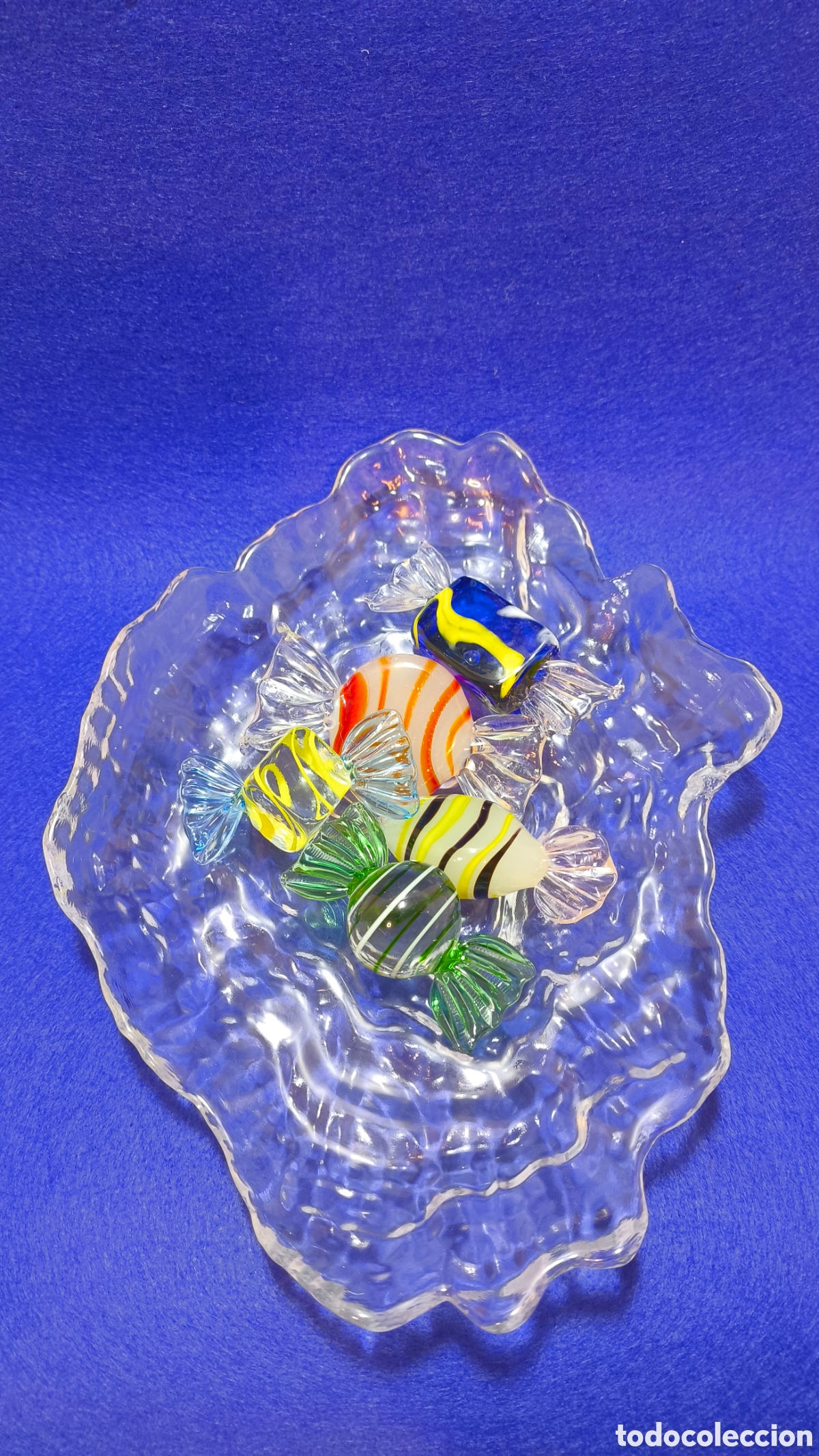 Segunda mano: Centro de mesa cristal esmerilado con caramelos estilo Murano - Foto 2