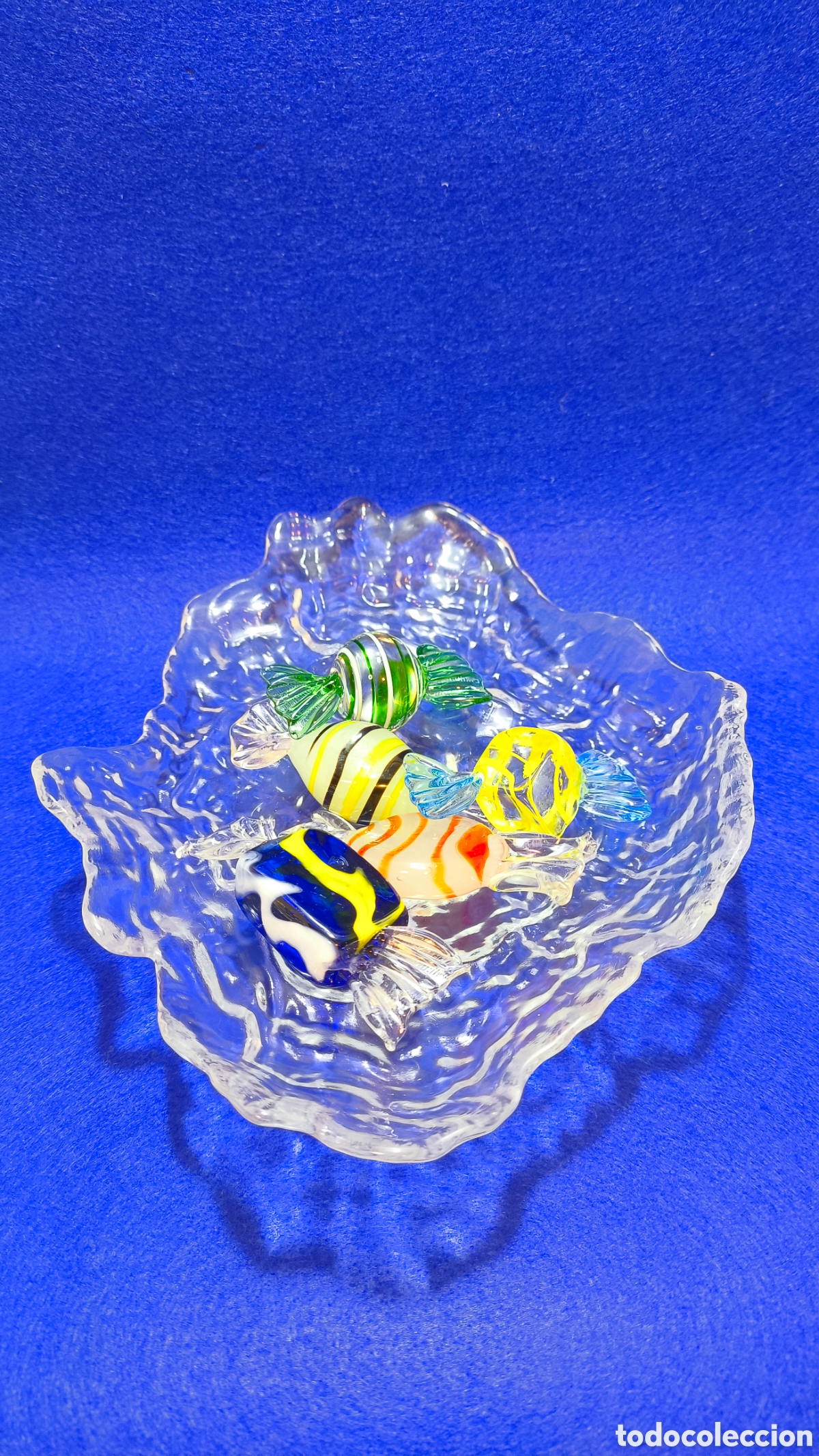 Segunda mano: Centro de mesa cristal esmerilado con caramelos estilo Murano - Foto 4