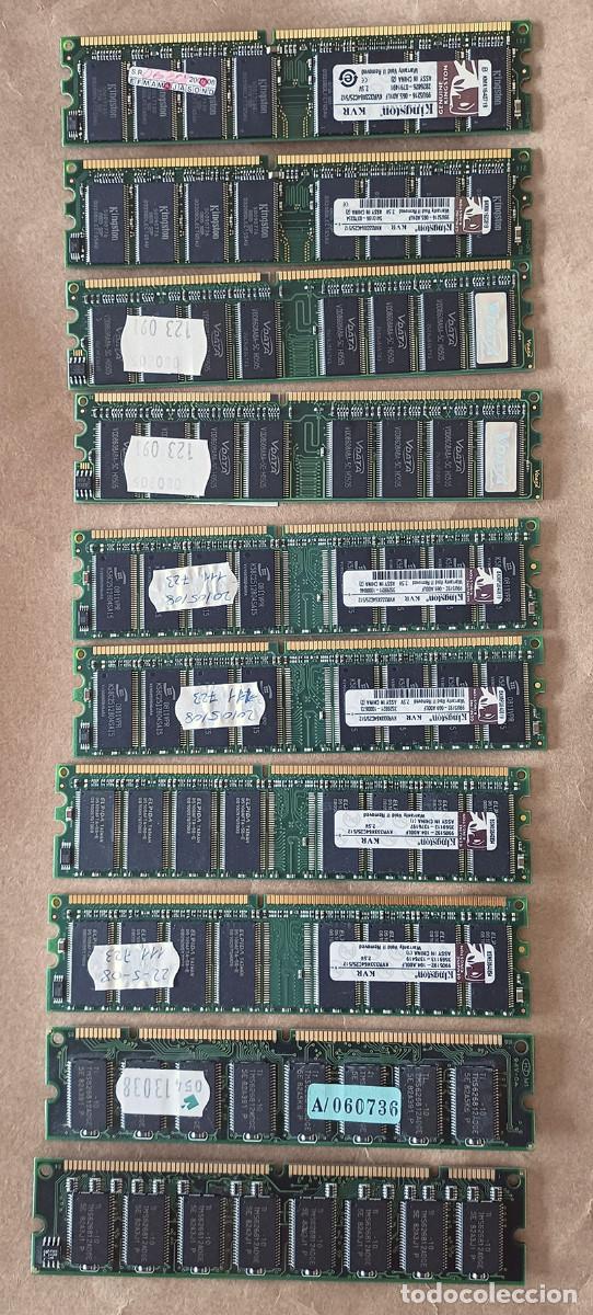 Segunda mano: Lote 10 Memorias RAM Retro Vintage Windows 98 Pentium SDRAM PC10 (DDR1 y SDR)