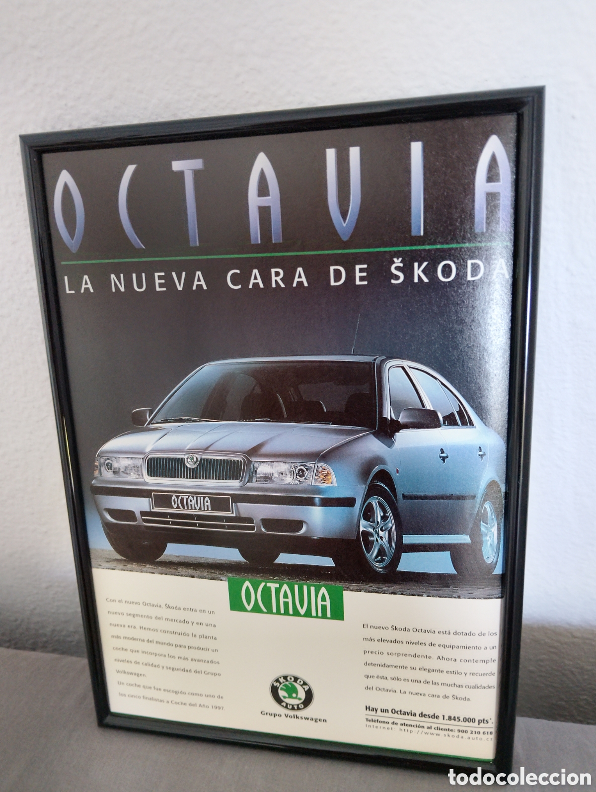 Segunda mano: Skoda octavia publicidad original vintage con marco incluido