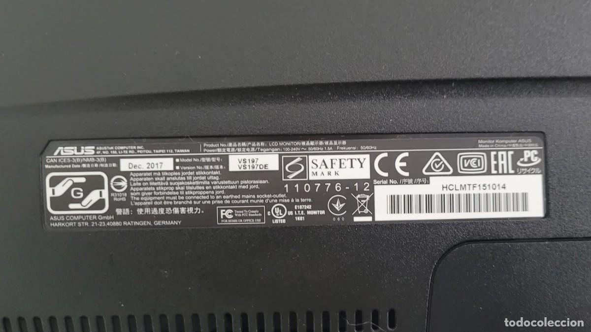 Segunda mano: Monitor ASUS VS197DE 18.5 1366x768 - Foto 3