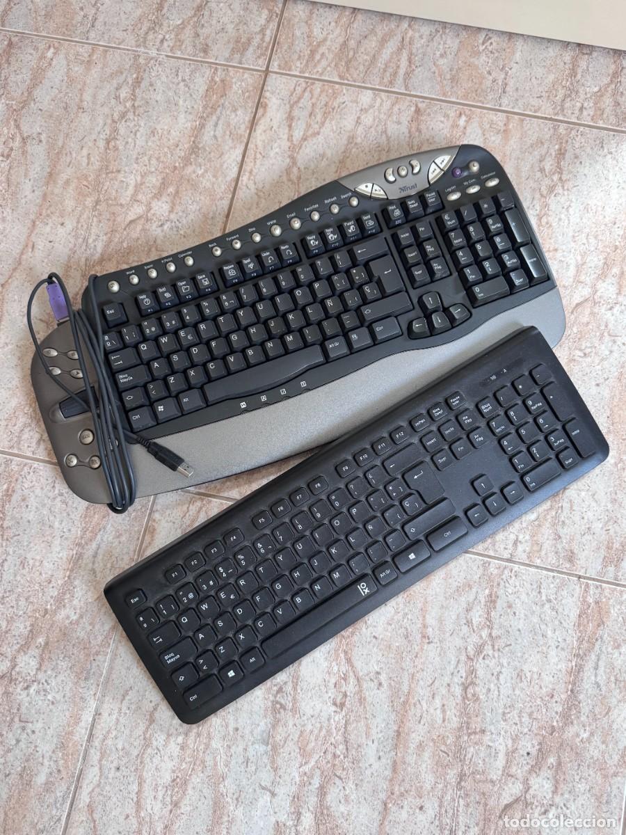 Segunda mano: Lote de 2 teclados USB para PC &ndash; Trust multimedia + teclado de tama&ntilde;o completo