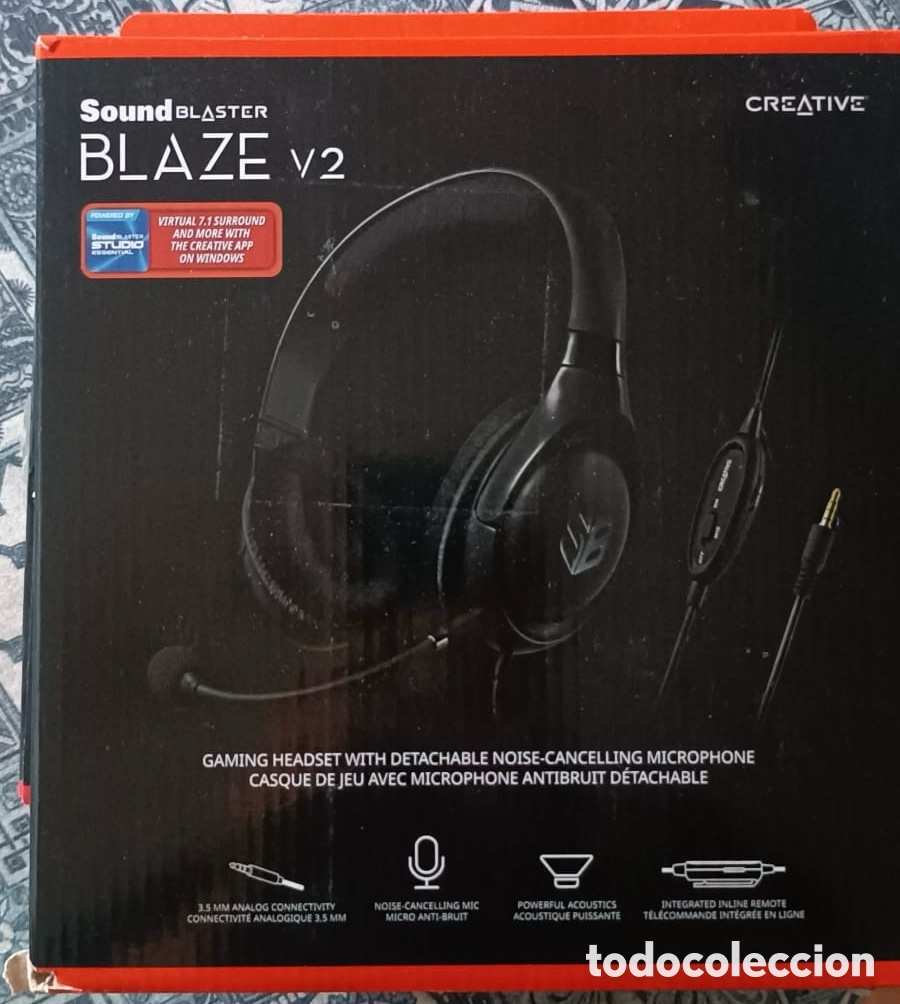 Segunda mano: Auriculares Gaming Creative Sound Blaster Blaze V2 - Micro Cancelaci&oacute;n Ruido