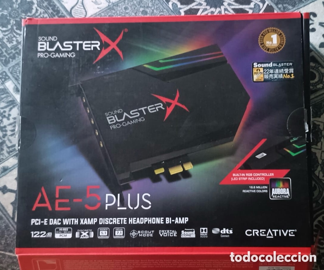 Segunda mano: Creative Sound BlasterX AE-5 Plus - Tarjeta de sonido PCIe Gaming DAC Xamp RGB