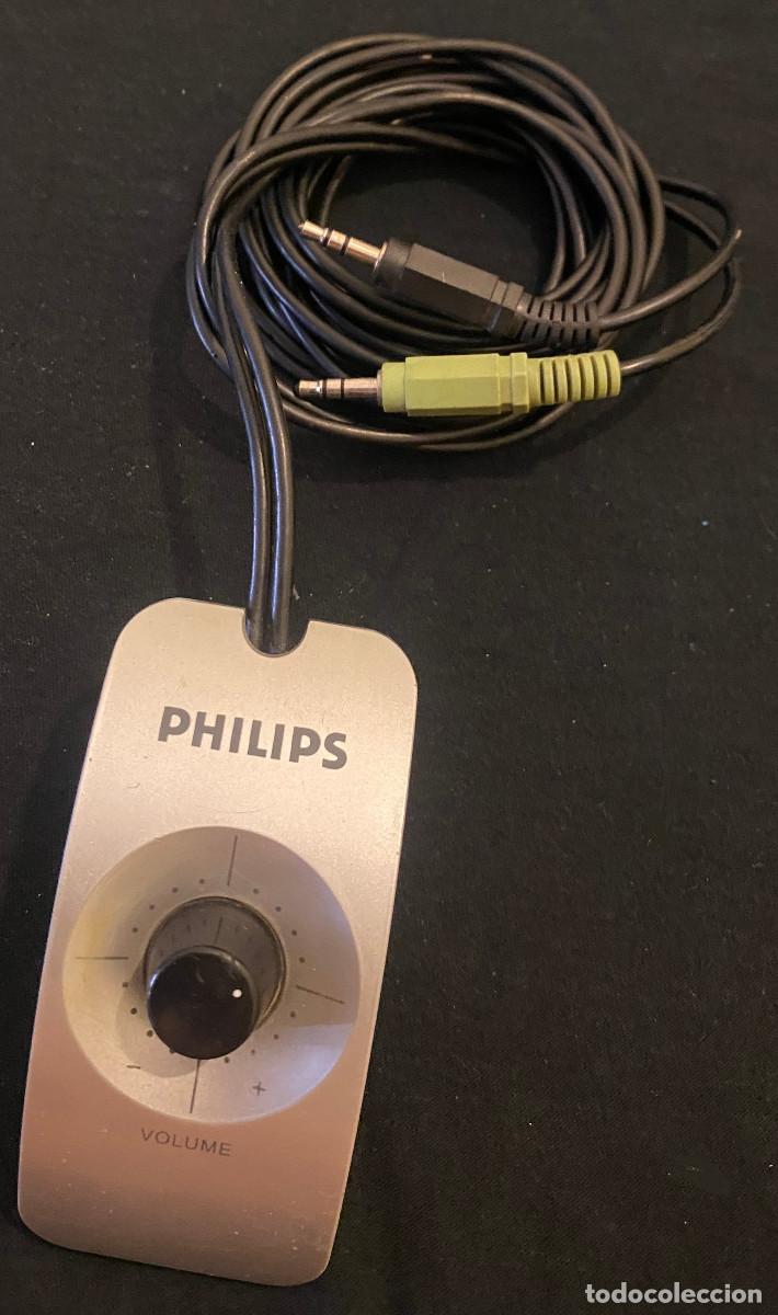 Segunda mano: Mando de volumen Philips por cable. Antiguo, anterior a los mandos a distancia. Para colecci&oacute;n.