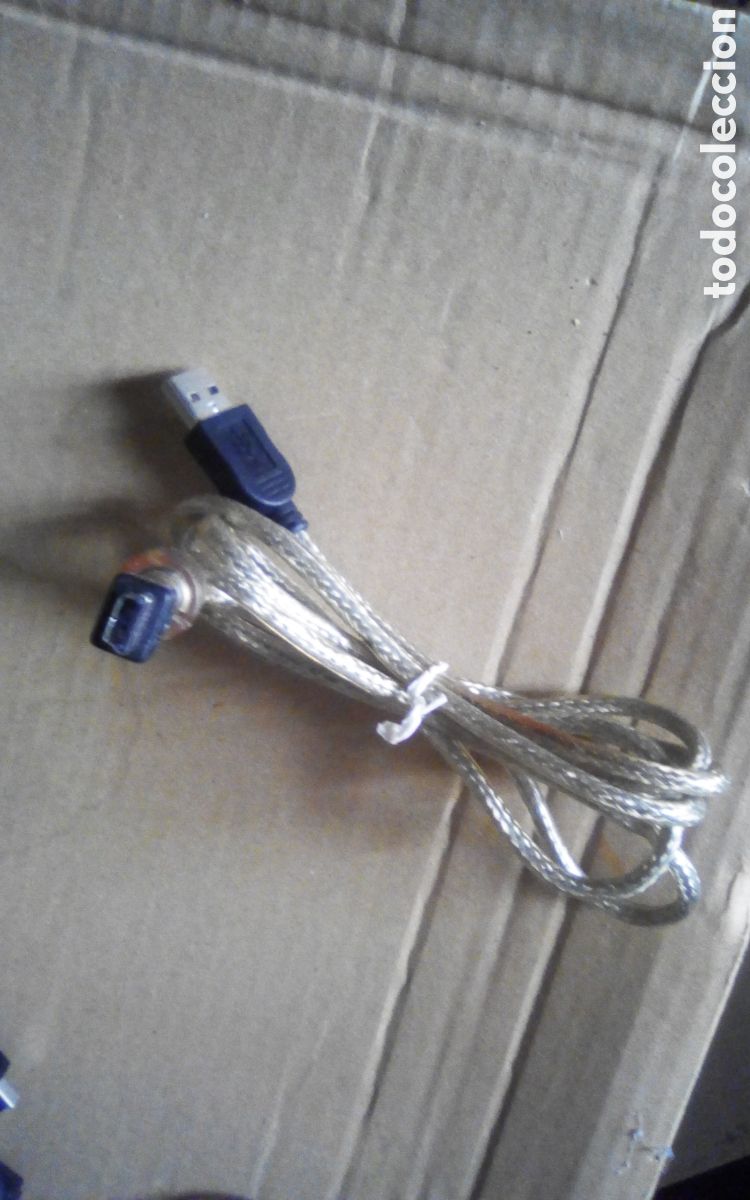 Segunda mano: Cable transparente adaptador extra, USB a mini USB B. - Foto 1