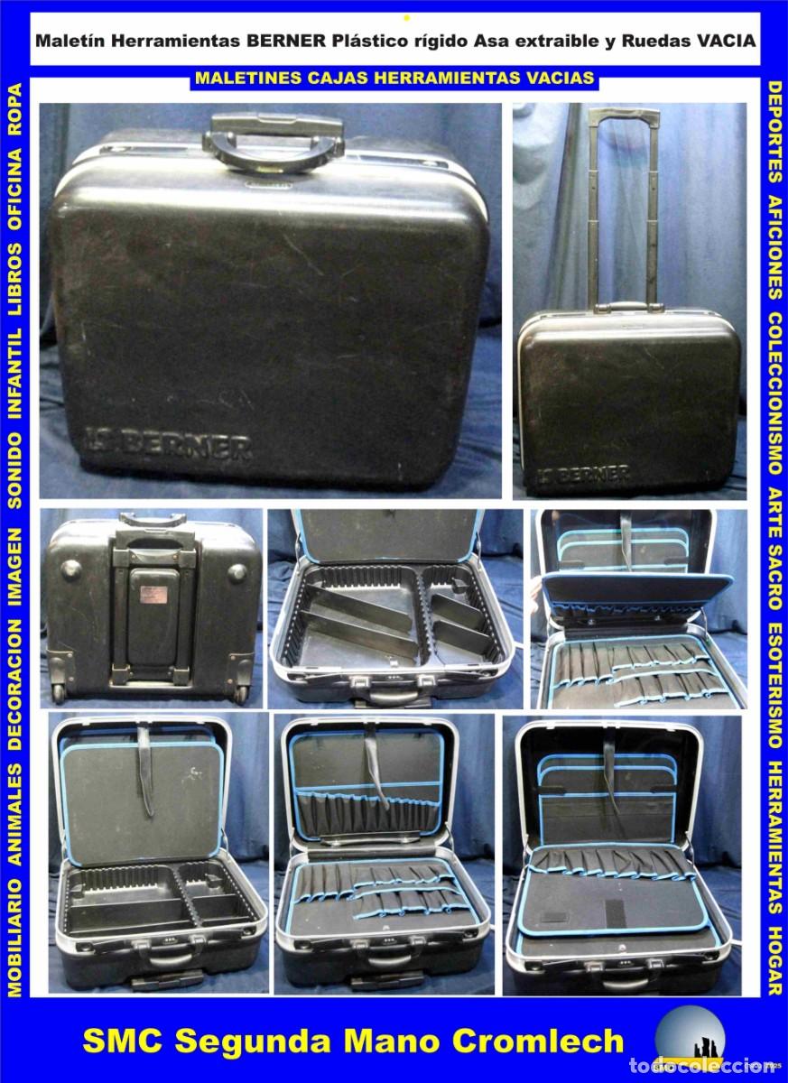 Segunda mano: BERNER Caja Herramientas VACIA con Asa Desplegable y Ruedas. A&ntilde;os 90 de CROMLECH DESIGNS