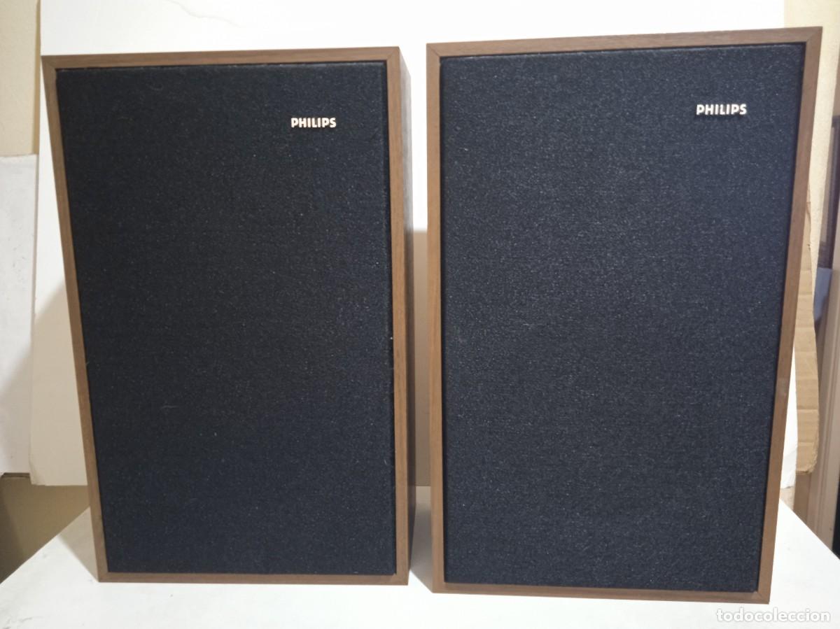 Segunda mano: Altavoces Vintage Madera Philips 22AH401/13Z - 4 Ohmios - Conectores DIN - Made In Belgium - Perfect