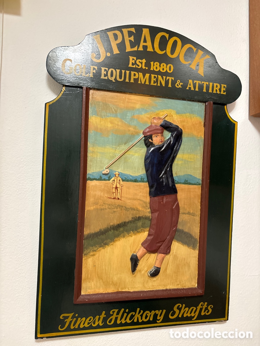 Segunda mano: Cuadro de madera ( hombre jugando al golf) - Foto 2