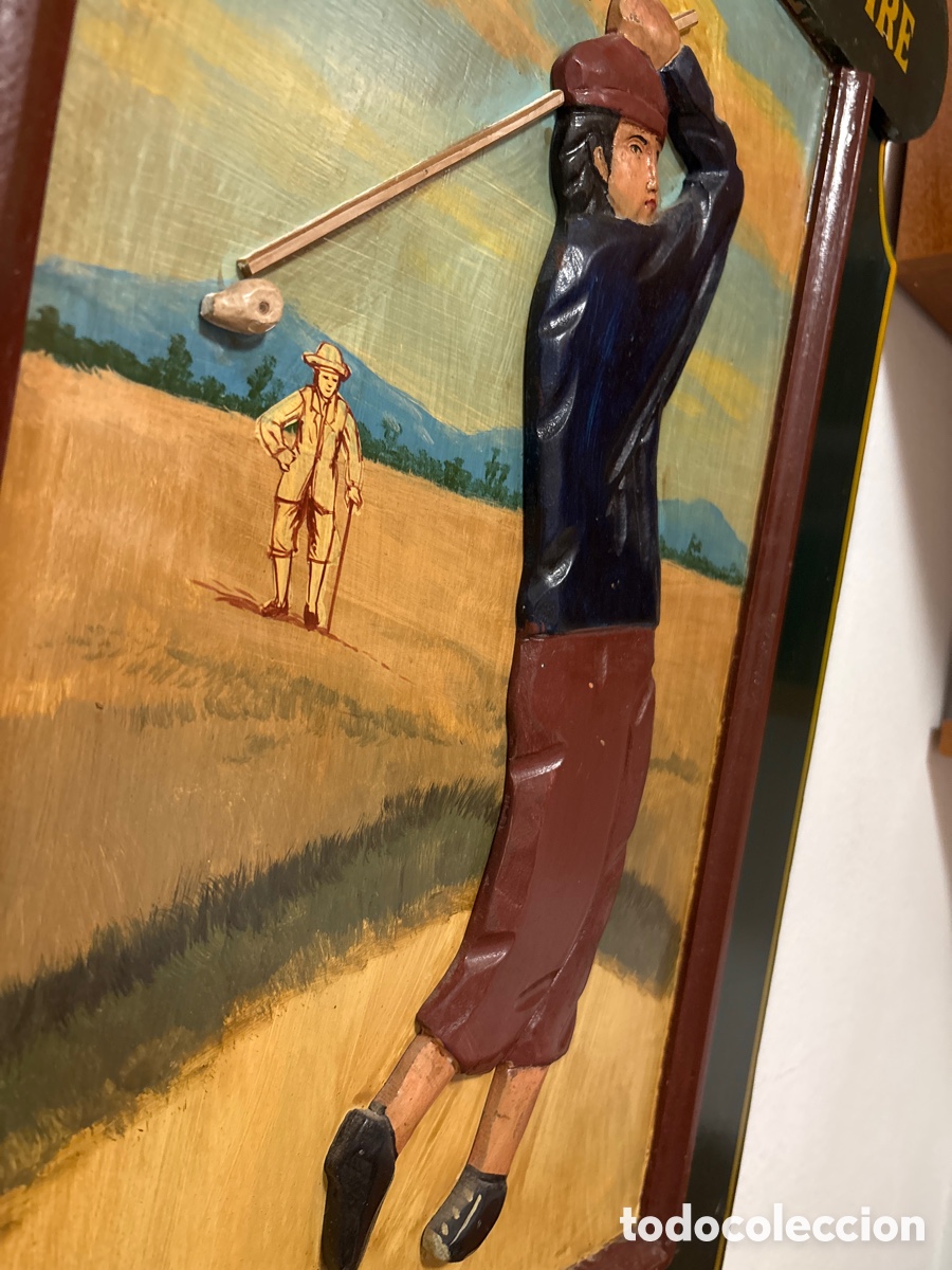 Segunda mano: Cuadro de madera ( hombre jugando al golf) - Foto 3