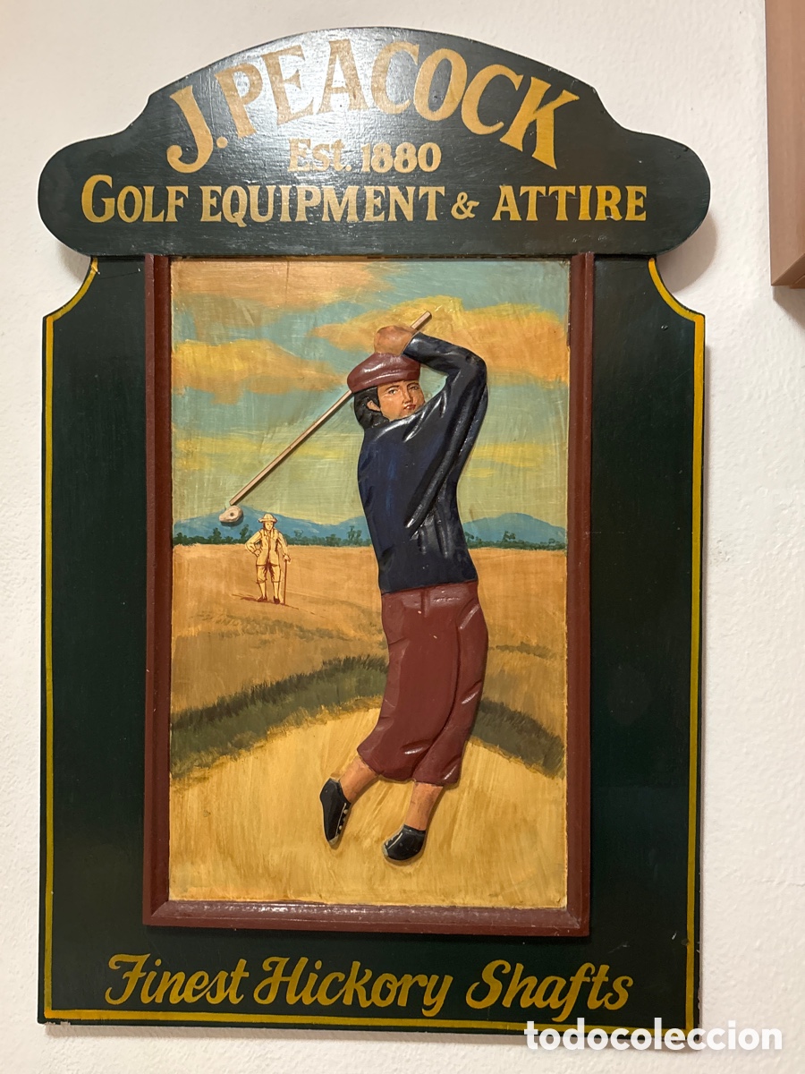 Segunda mano: Cuadro de madera ( hombre jugando al golf) - Foto 4