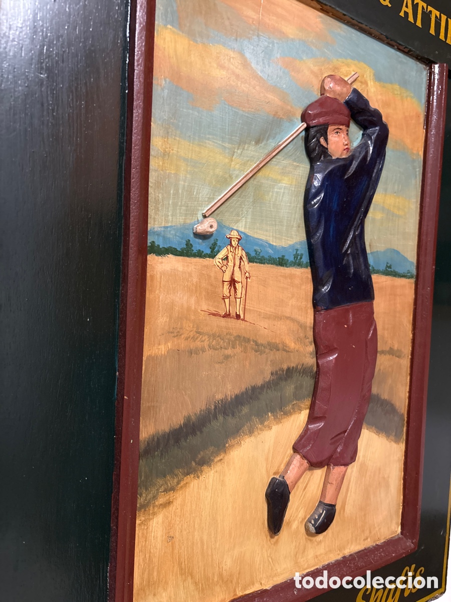 Segunda mano: Cuadro de madera ( hombre jugando al golf) - Foto 5