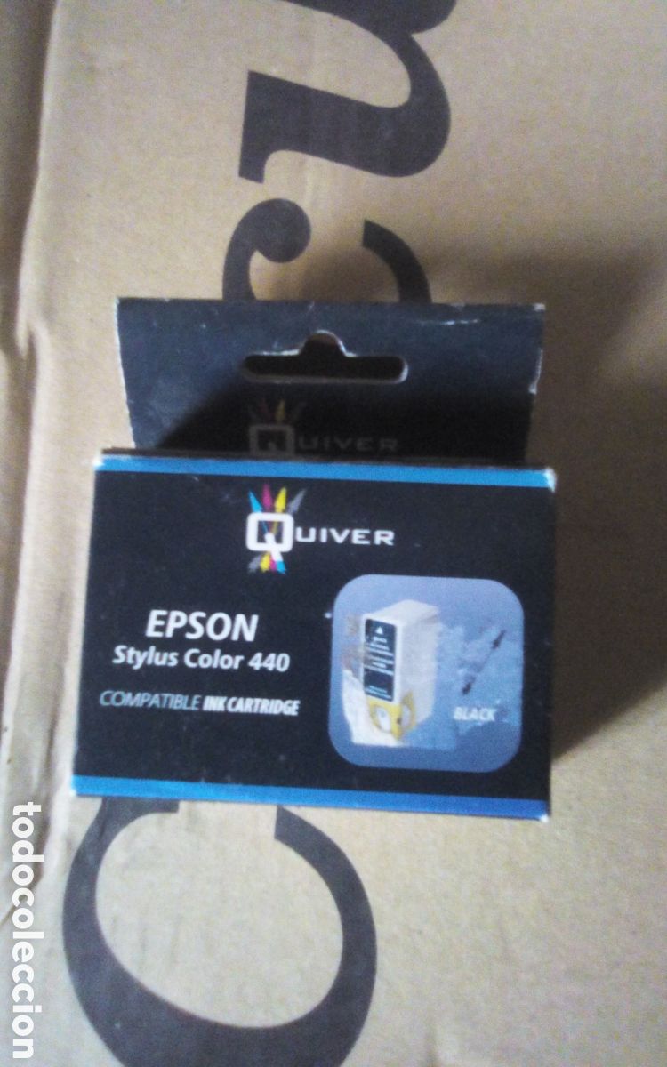 Segunda mano: 2 Cartuchos tinta. Quiver. Black. Epson Stylus color 440/460/640/660/670. Stylus foto 720/750/1200