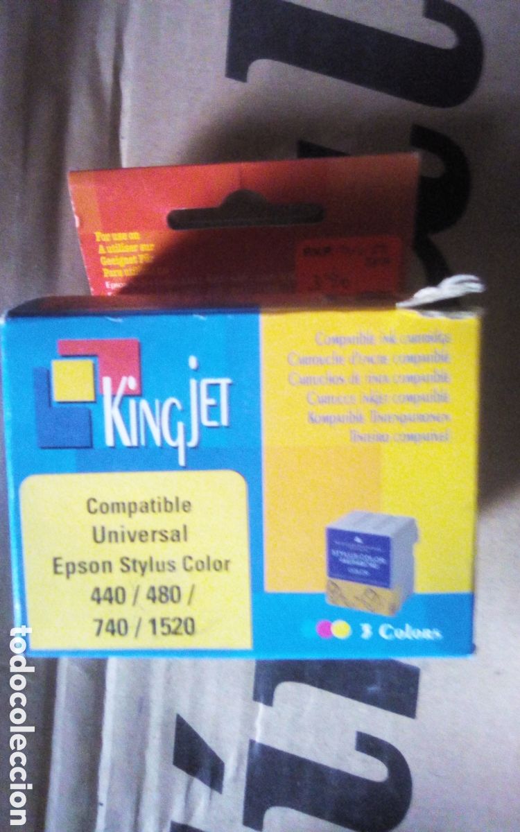Segunda mano: Cartucho de tinta. Kingjet. Epson Stylus color 440/480/740/1520. Tres colores. Fecha &uacute;ltima preferen