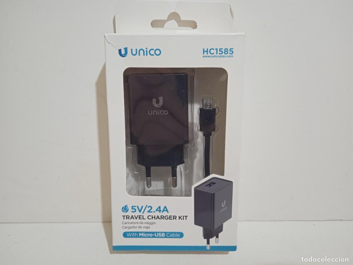 Segunda mano: Cargador de Movil /Smartphone UNICO HC1585 - 5V - 2,4 A Con cable Micro Usb