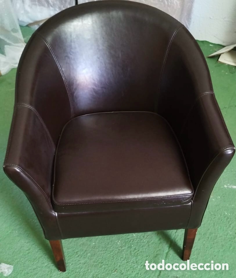 Segunda mano: Sill&oacute;n club de piel marr&oacute;n 4 unidades