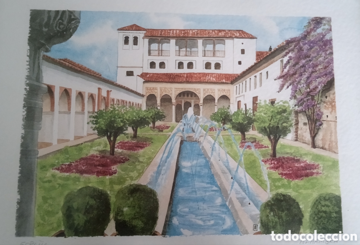 Segunda mano: Cuadro Enmarcado Alhambra de Granada (34x29 cm) - Foto 2