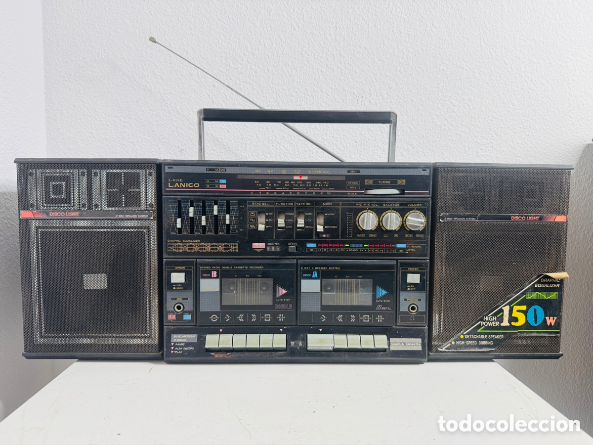 Segunda mano: Lanico L-818E Boombox Ghettoblaster 1980s Cassette No Funciona 70 cm
