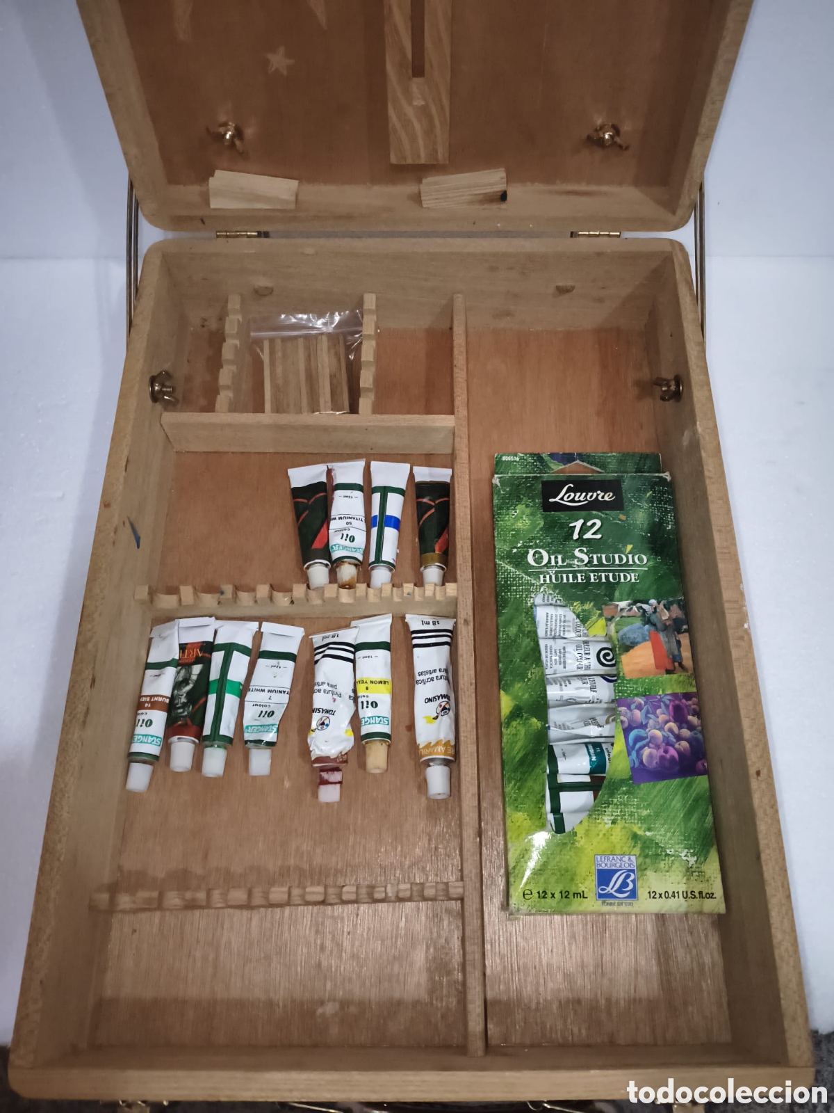 Segunda mano: Caja Maletin Pinturas Madera Louvre Lefranc Bourgeois