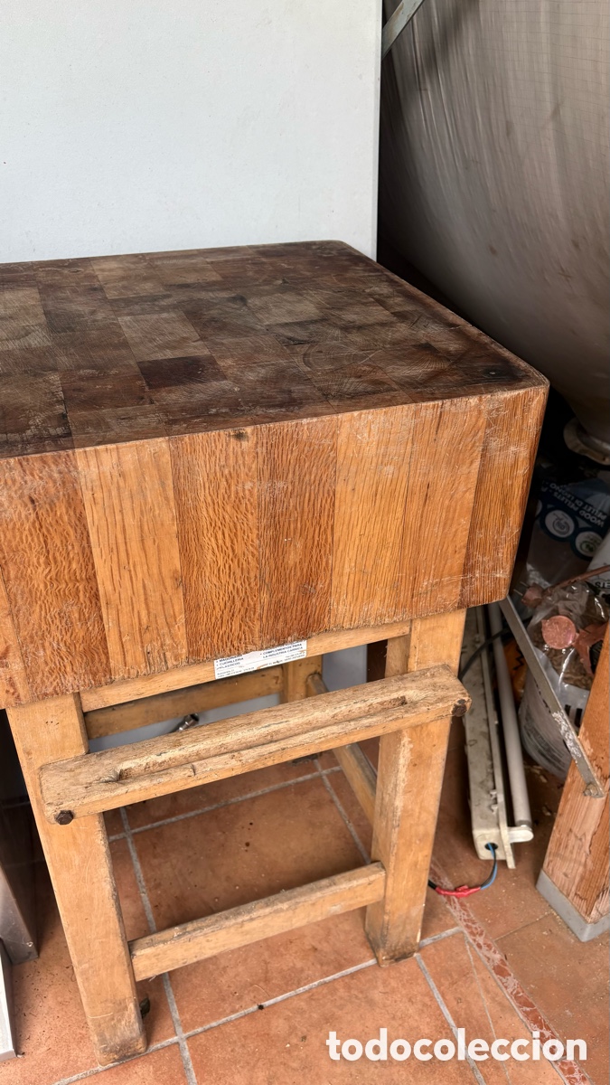 Segunda mano: Tajo de carnicero de madera de roble en buen estado