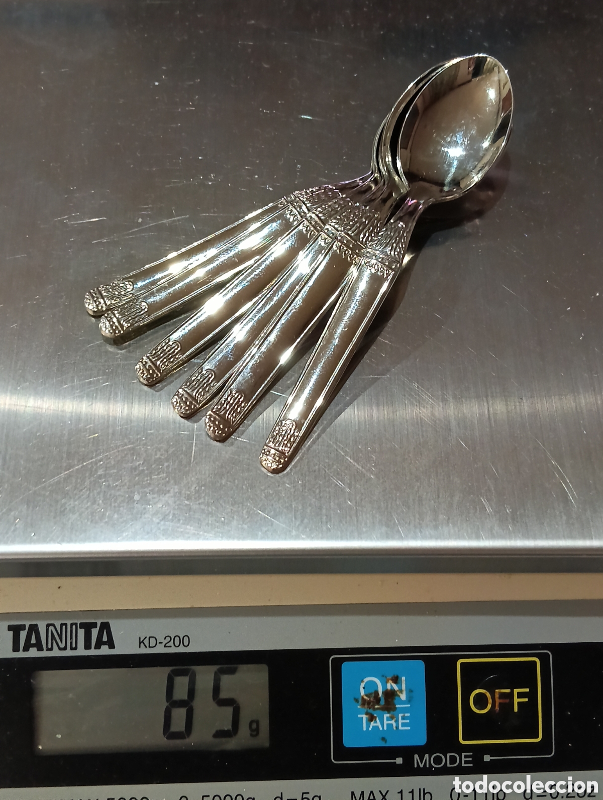 Segunda mano: Cucharas de Postre en Plata Punzonada. Peso 85 gr. - Foto 8