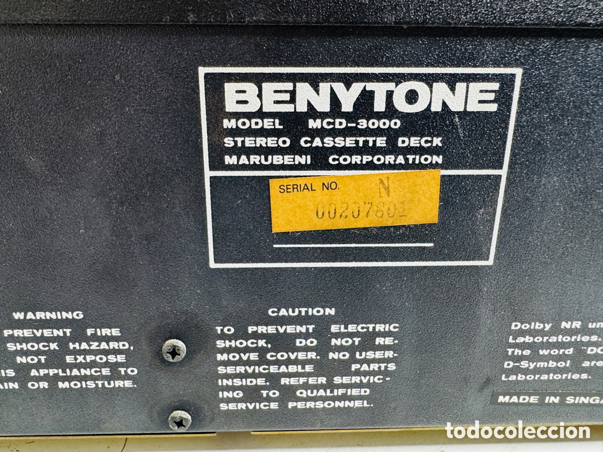 Segunda mano: Benytone MCD-3000 Cassette Deck Hifi Vintage Para Reparaci&oacute;n No Funciona - Foto 11
