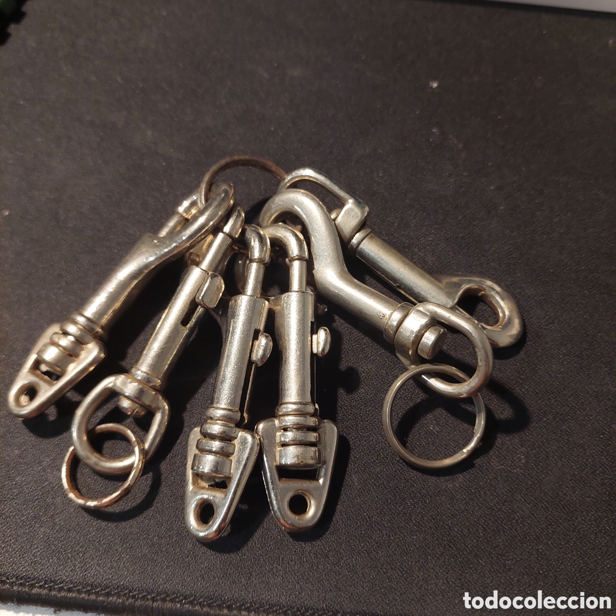 Segunda mano: 5 Mosquetones acero inox