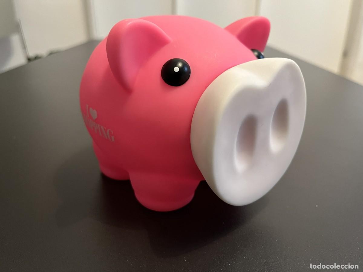 Segunda mano: Hucha cerdito rosa I love Shopping