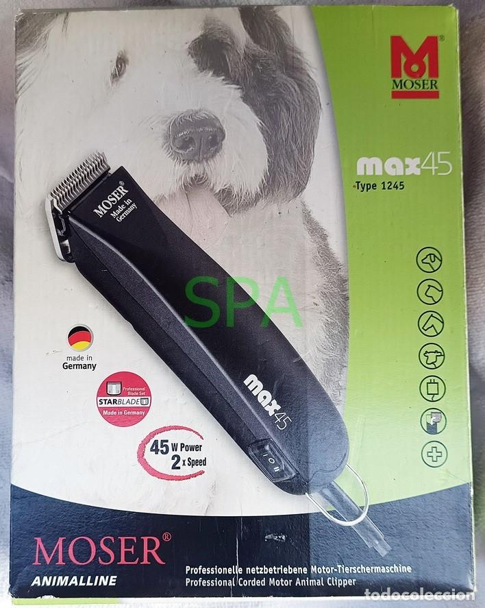 Segunda mano: PARA MASCOTAS ESQUILADORA MOSER MAX 45 - 45 W 2 SPEED + 2 CABEZALES DE CORTE DE 3 MM Y 7 MM