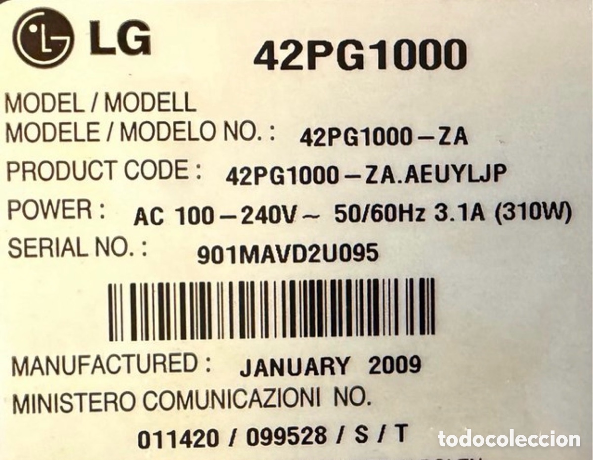 Segunda mano: Placa electr&oacute;nica TV LG componentes transformador - Foto 2