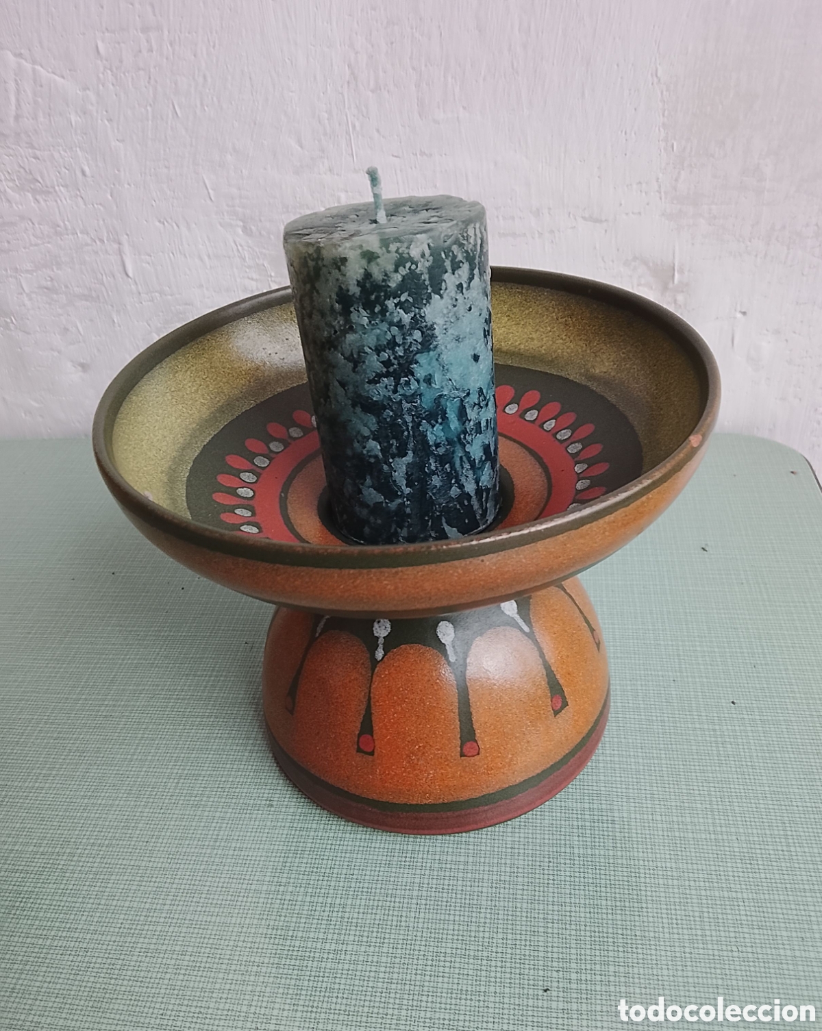 Zweite Hand: Candelabro cer&aacute;mica Porta Celi, pintado a mano.