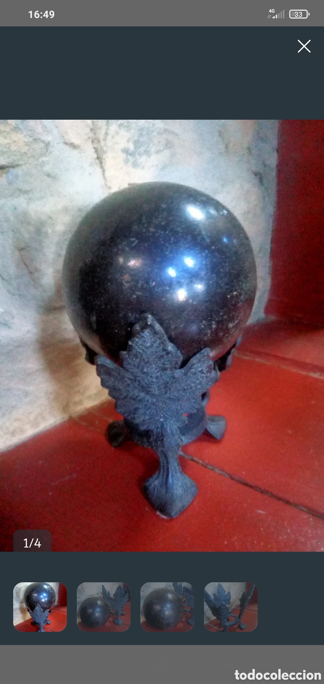 Segunda mano: Bola met&aacute;lica y pie artesanal forja
