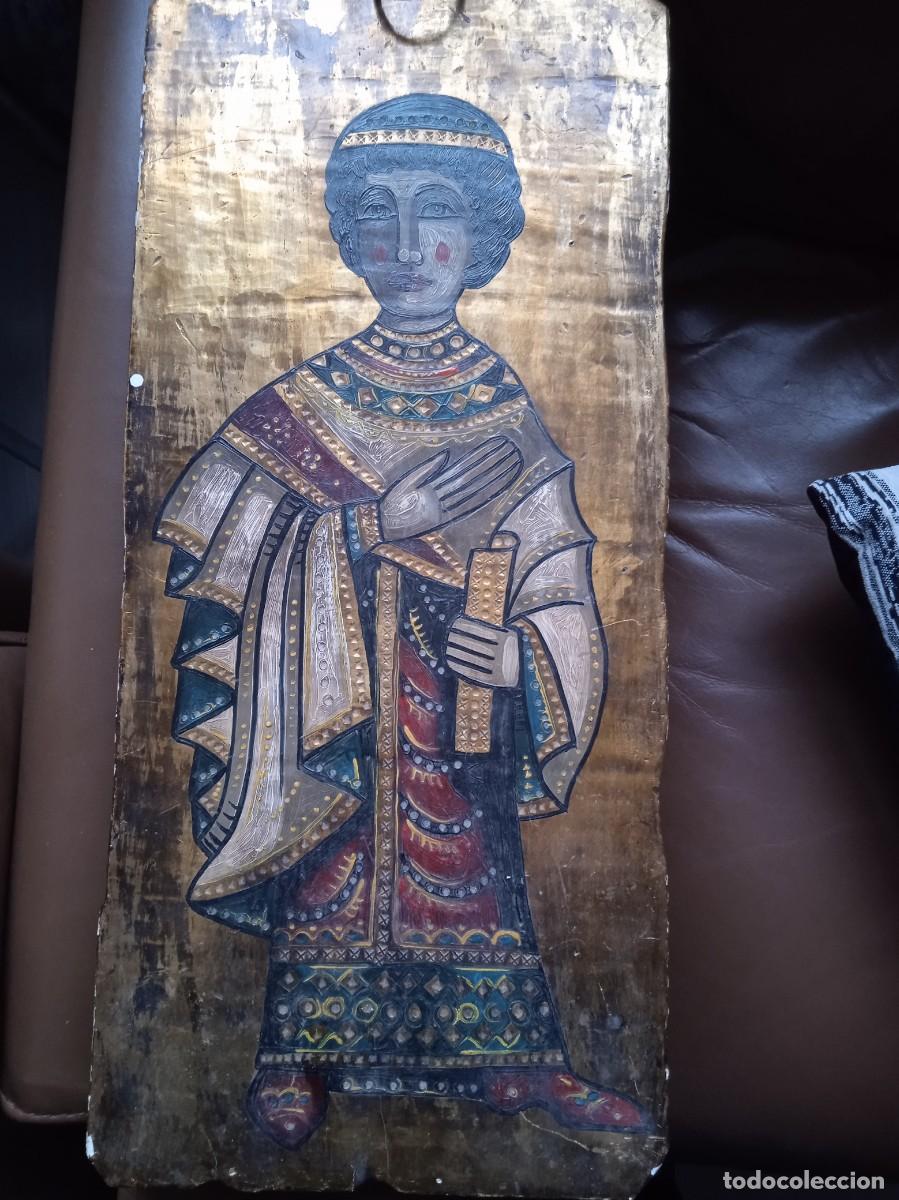 Segunda mano: ICONO ESTILO BIZANTINO PINTADO EN MADERA