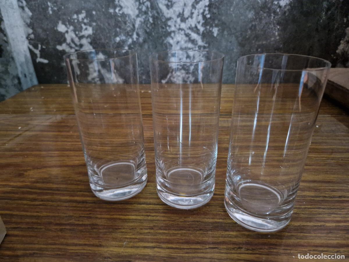 Segunda mano: 3 BONITOS VASOS DE CRISTAL. MEDIDA 15*6