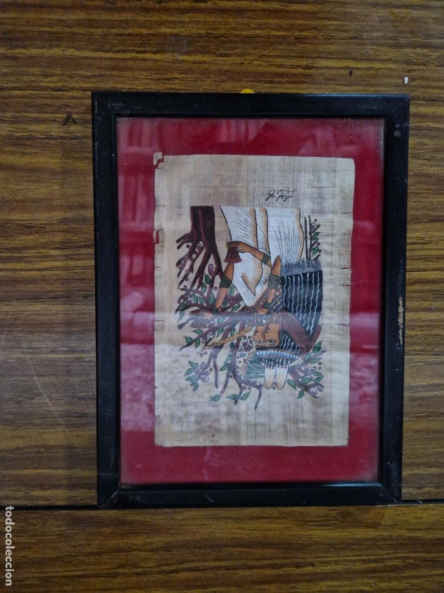 Segunda mano: BONITO CUADRO PAPIRO EGIPCIO. MEDIDA 24*18